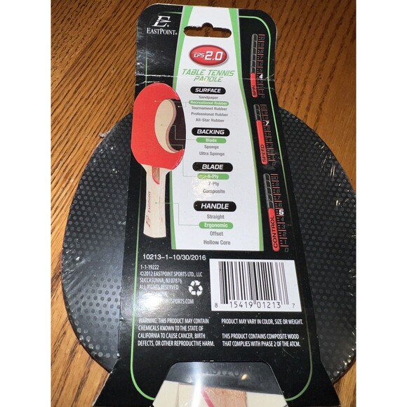 Ping Pong Paddle Eastpoint EPS 2.0 Table Tennis Wooden Handle Replacement New - Picture 3 of 5